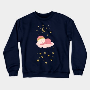 Baby girl and stars Crewneck Sweatshirt